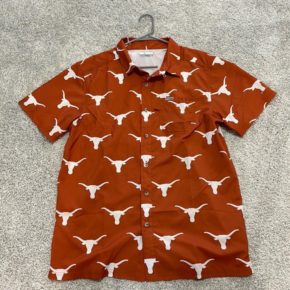 Men’s Columbia Button Down Shirt (University of Texas Longhorns) Size: M - Picture 1 of 3